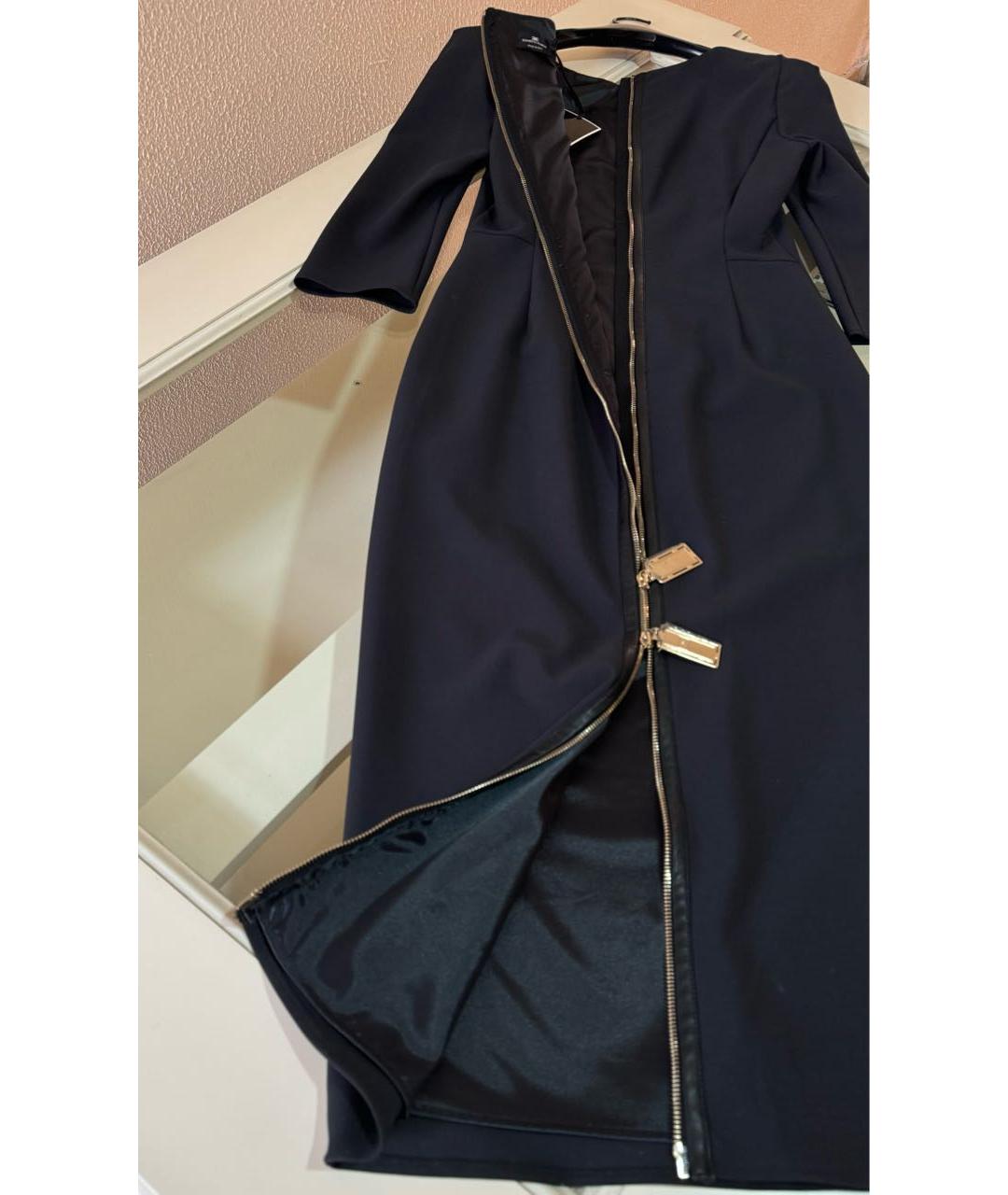 ELISABETTA FRANCHI Черное полиэстеровое вечернее платье, фото 6