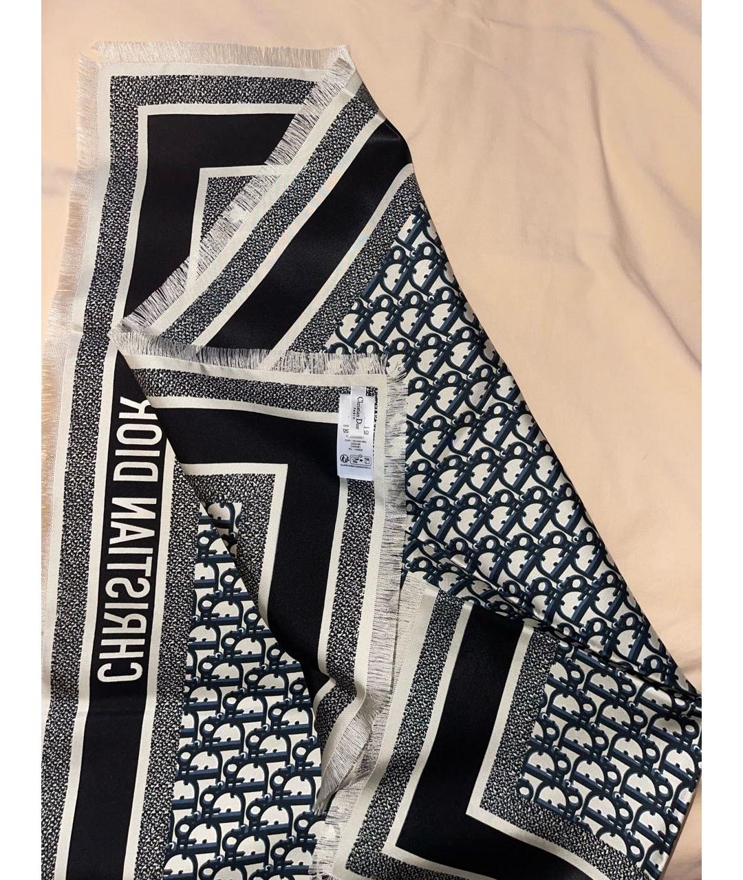 CHRISTIAN DIOR Синий шелковый платок, фото 2