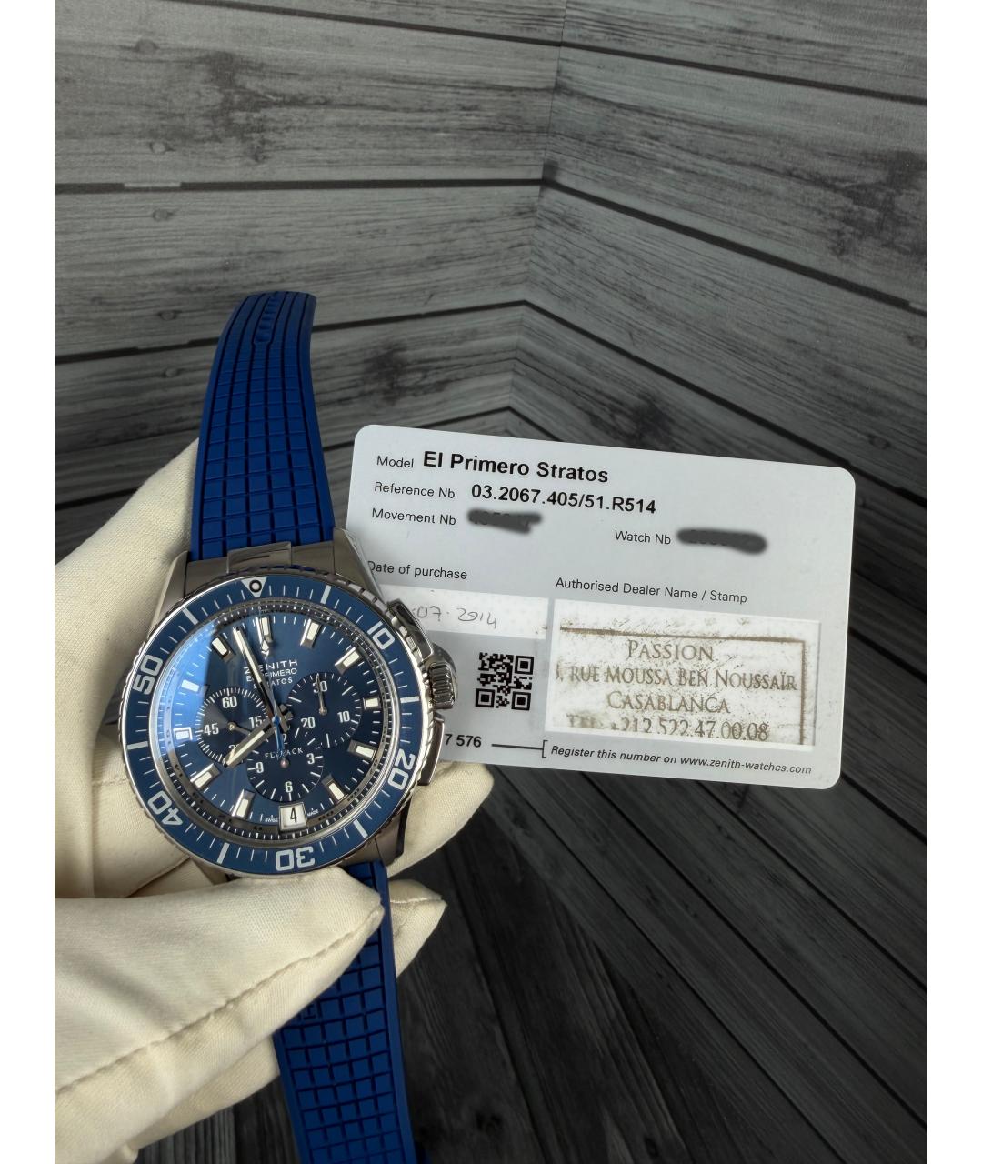 ZENITH Темно-синие часы, фото 2