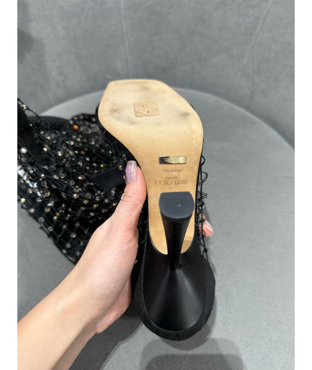 JIMMY CHOO Черные кожаные ботфорты, фото 5