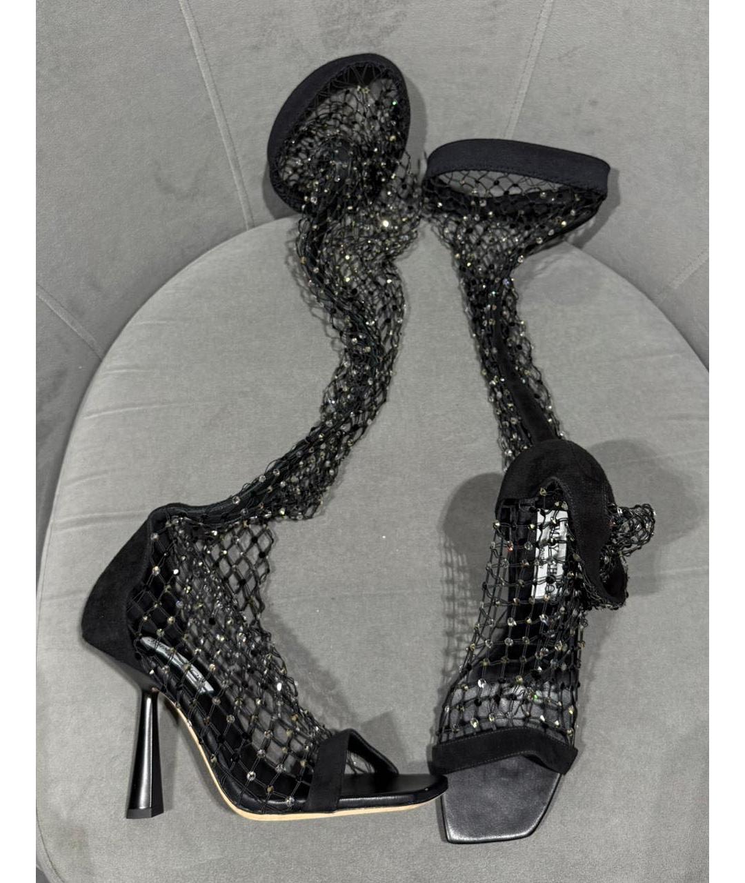 JIMMY CHOO Черные кожаные ботфорты, фото 4