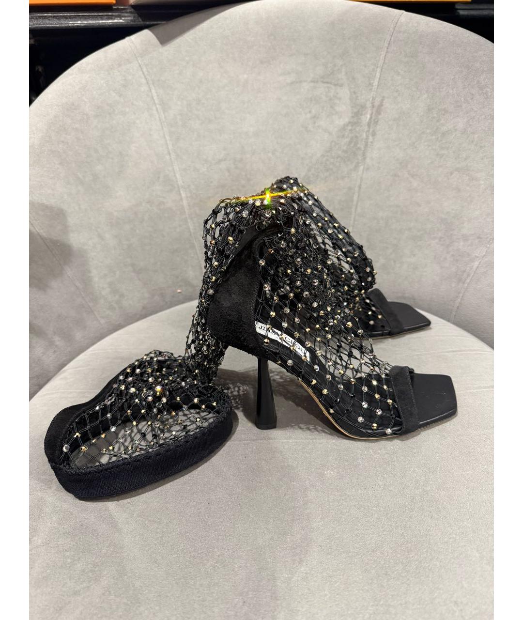 JIMMY CHOO Черные кожаные ботфорты, фото 2