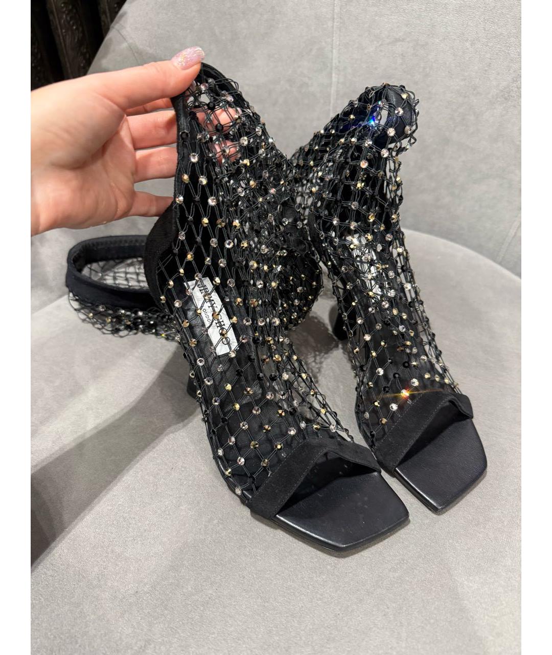 JIMMY CHOO Черные кожаные ботфорты, фото 3