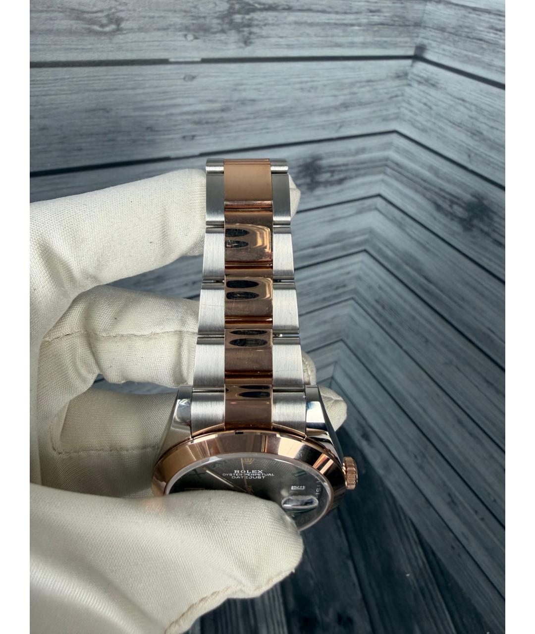 ROLEX Серые часы из розового золота, фото 8