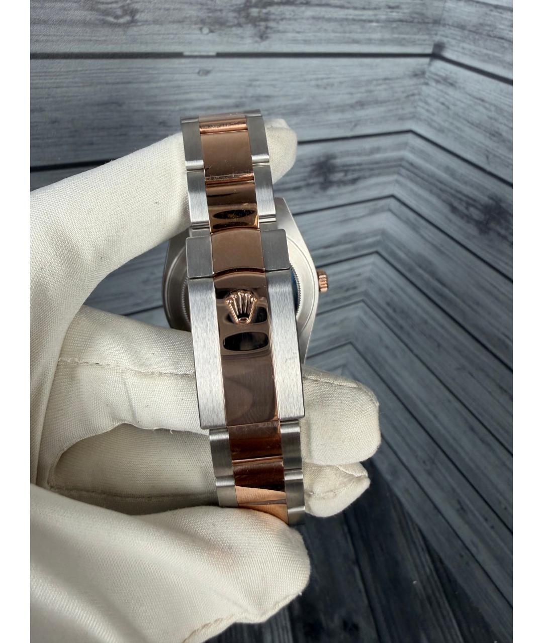 ROLEX Серые часы из розового золота, фото 7