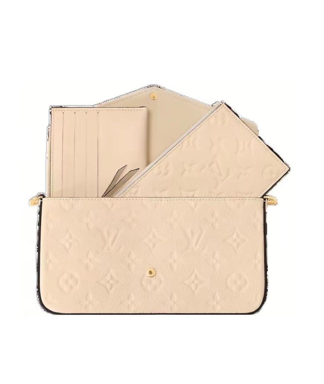 LOUIS VUITTON Бежевая кожаная сумка через плечо, фото 2