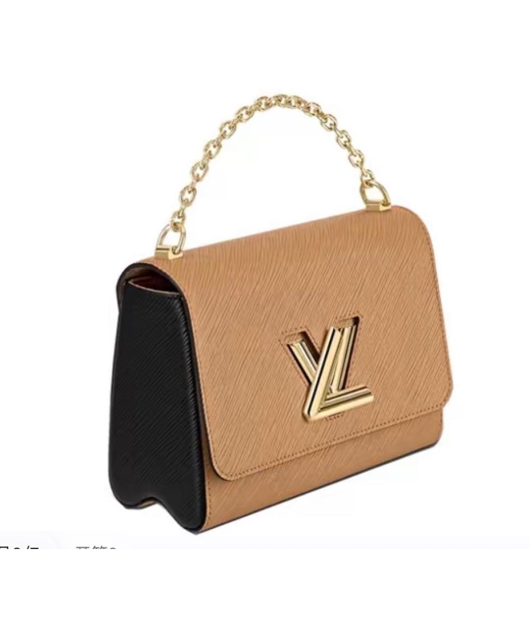 LOUIS VUITTON Бежевая кожаная сумка через плечо, фото 2