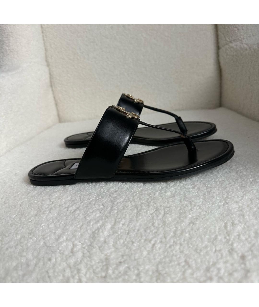 JIMMY CHOO Черные кожаные шлепанцы, фото 9