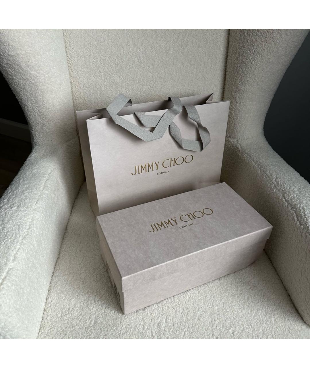 JIMMY CHOO Черные кожаные шлепанцы, фото 8