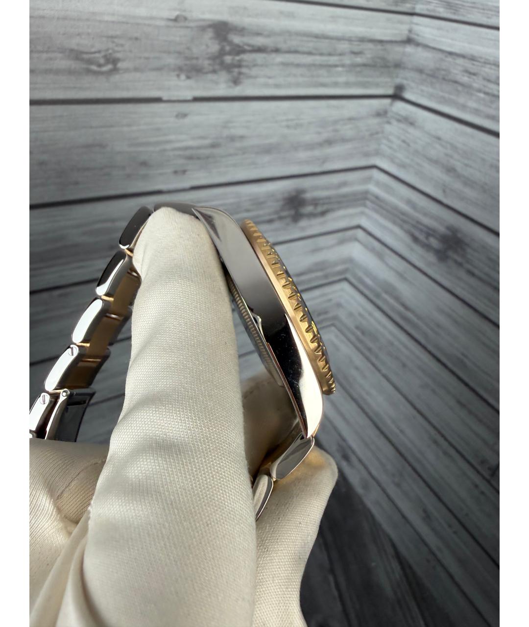 ROLEX Черные часы из желтого золота, фото 5