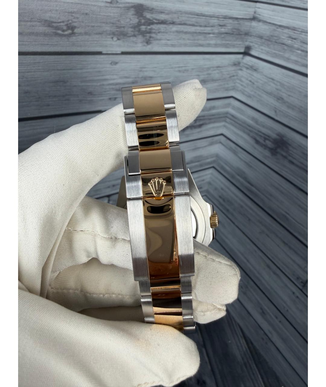 ROLEX Черные часы из желтого золота, фото 8