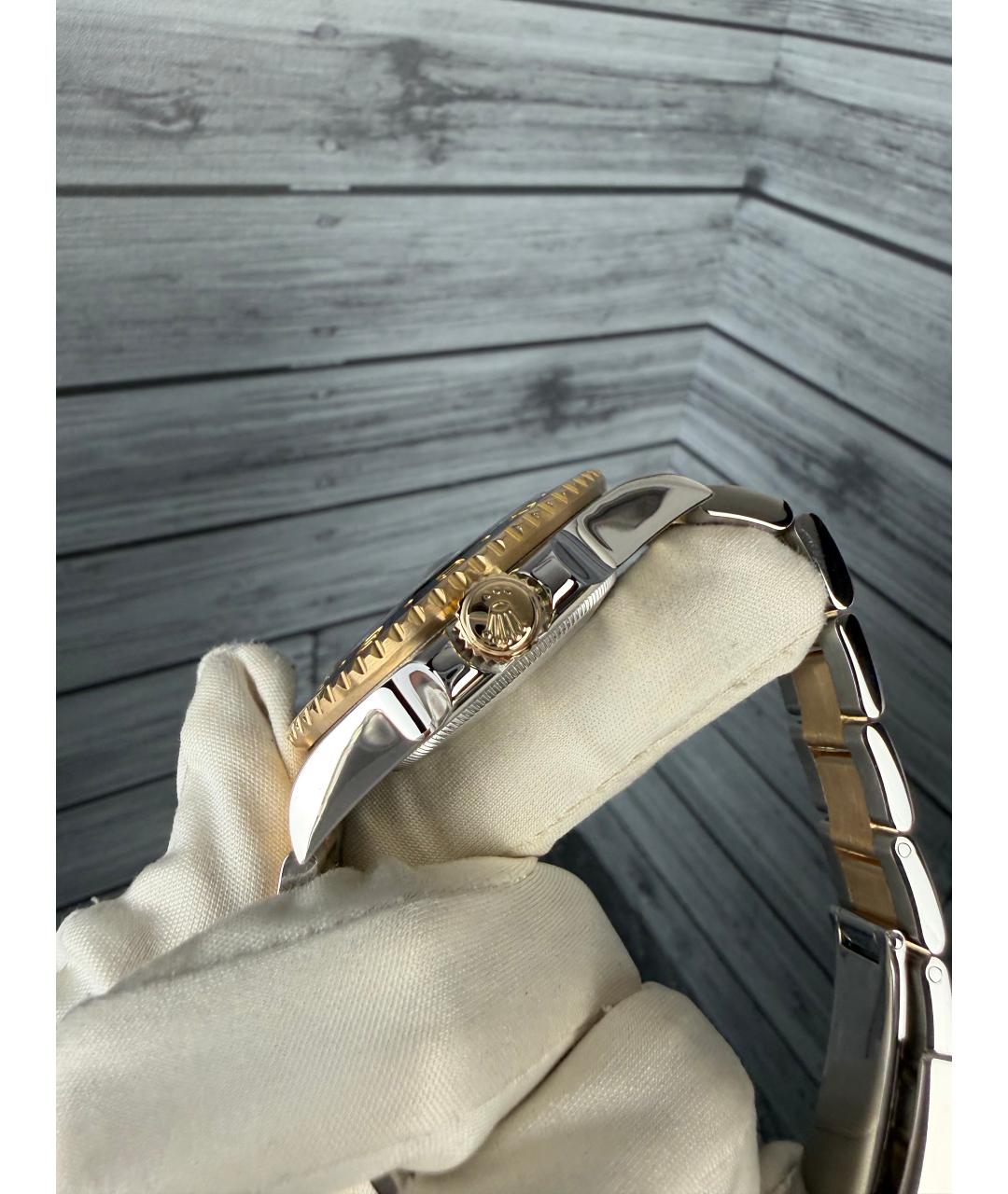 ROLEX Черные часы из желтого золота, фото 4