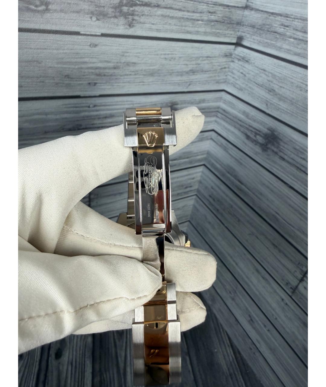 ROLEX Черные часы из желтого золота, фото 9