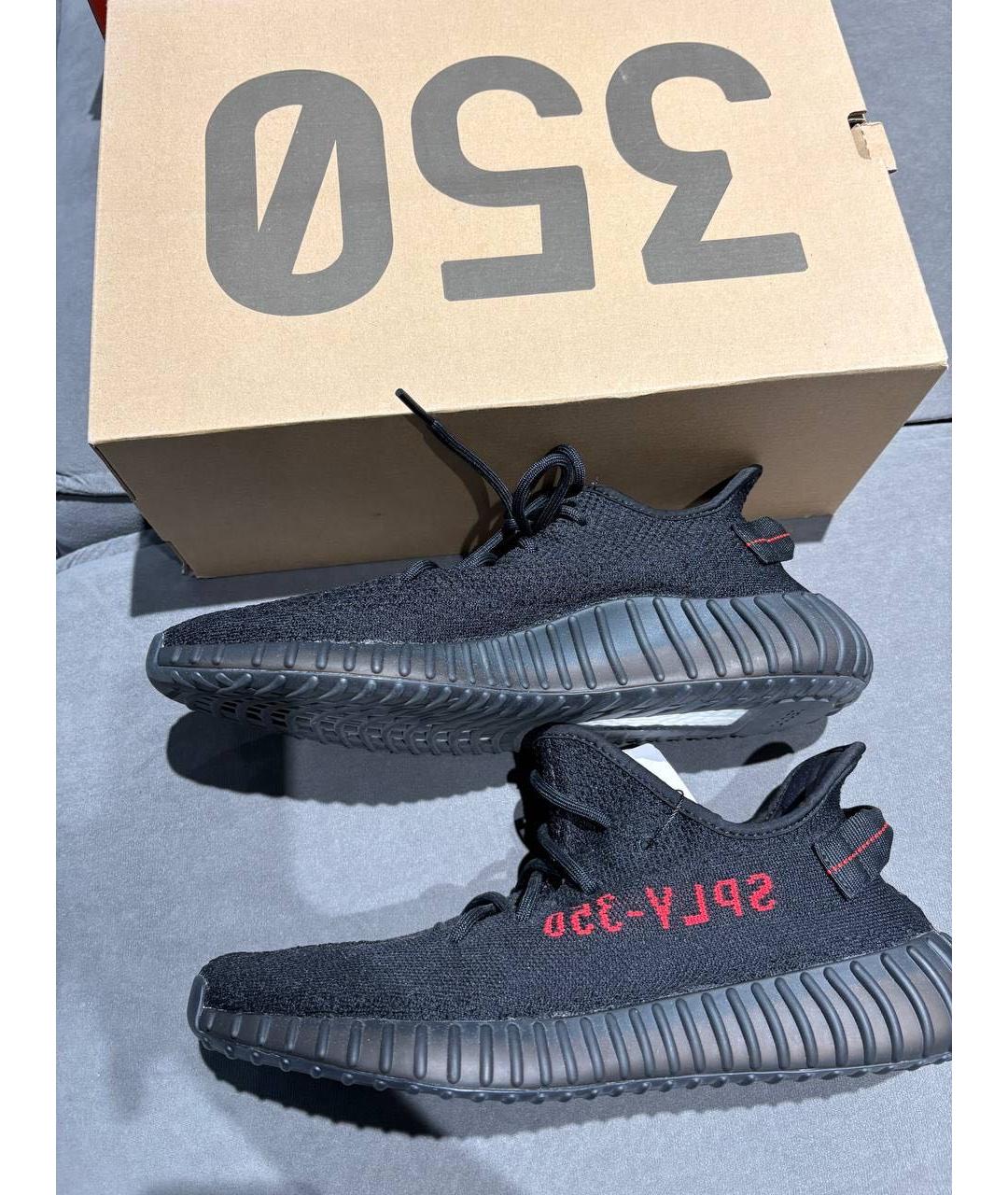 ADIDAS YEEZY Черные текстильные низкие кроссовки / кеды, фото 5