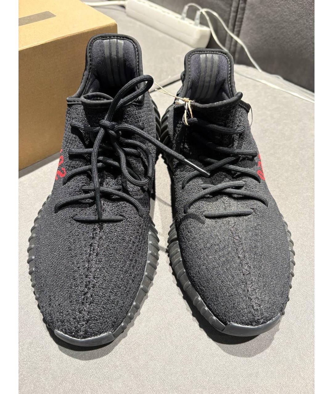 ADIDAS YEEZY Черные текстильные низкие кроссовки / кеды, фото 2