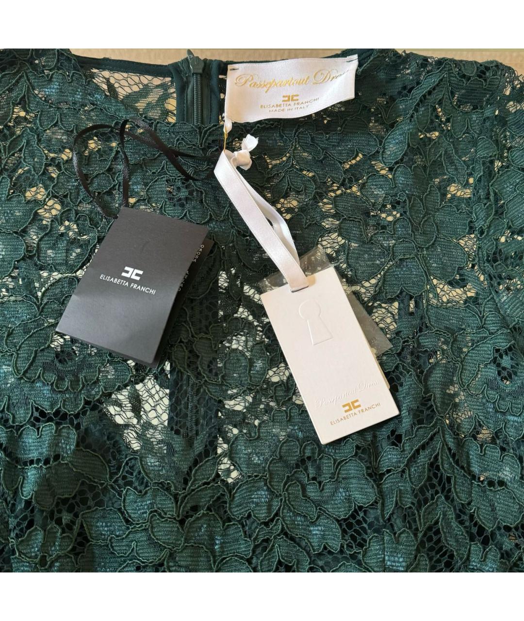 ELISABETTA FRANCHI Зеленые полиамидовое платье, фото 5
