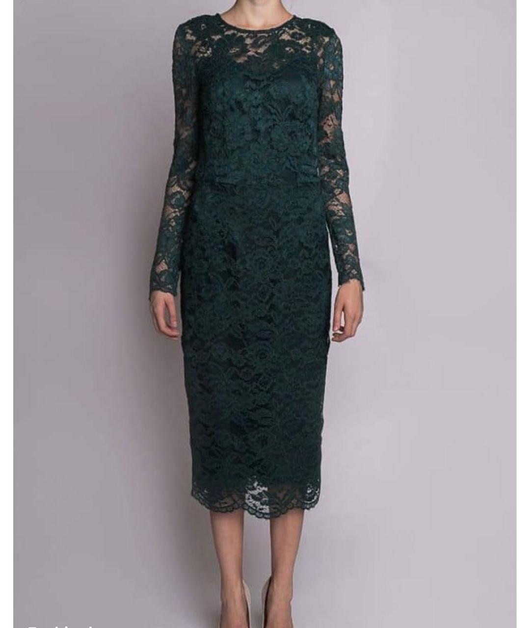 ELISABETTA FRANCHI Зеленые полиамидовое платье, фото 4