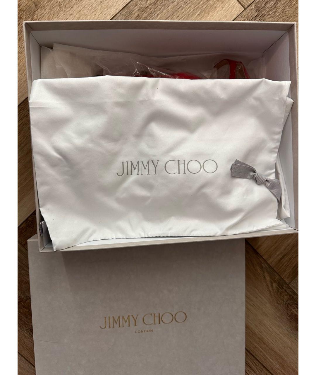 JIMMY CHOO Красные замшевые босоножки, фото 7
