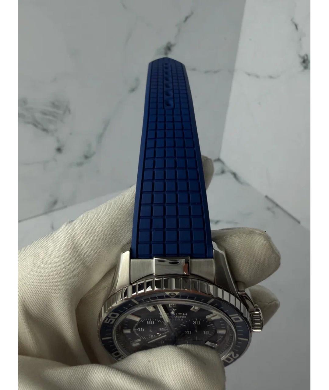 ZENITH Синие металлические часы, фото 5