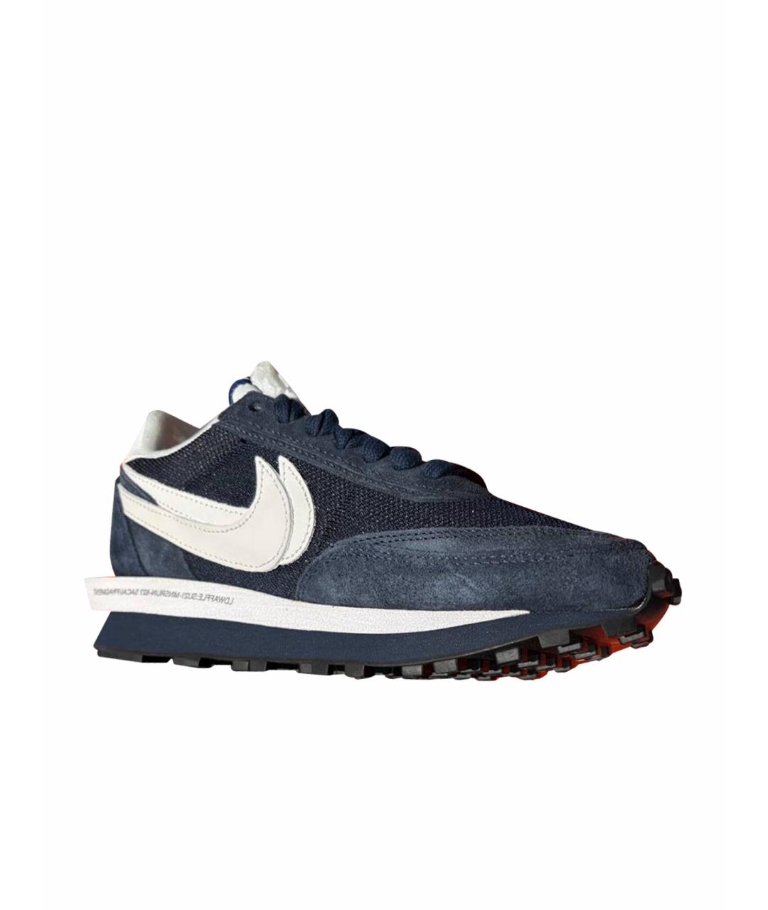 NIKE Темно-синие замшевые низкие кроссовки / кеды, фото 1