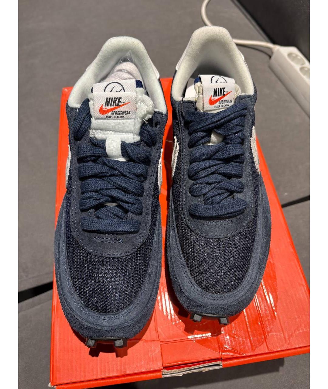 NIKE Темно-синие замшевые низкие кроссовки / кеды, фото 2