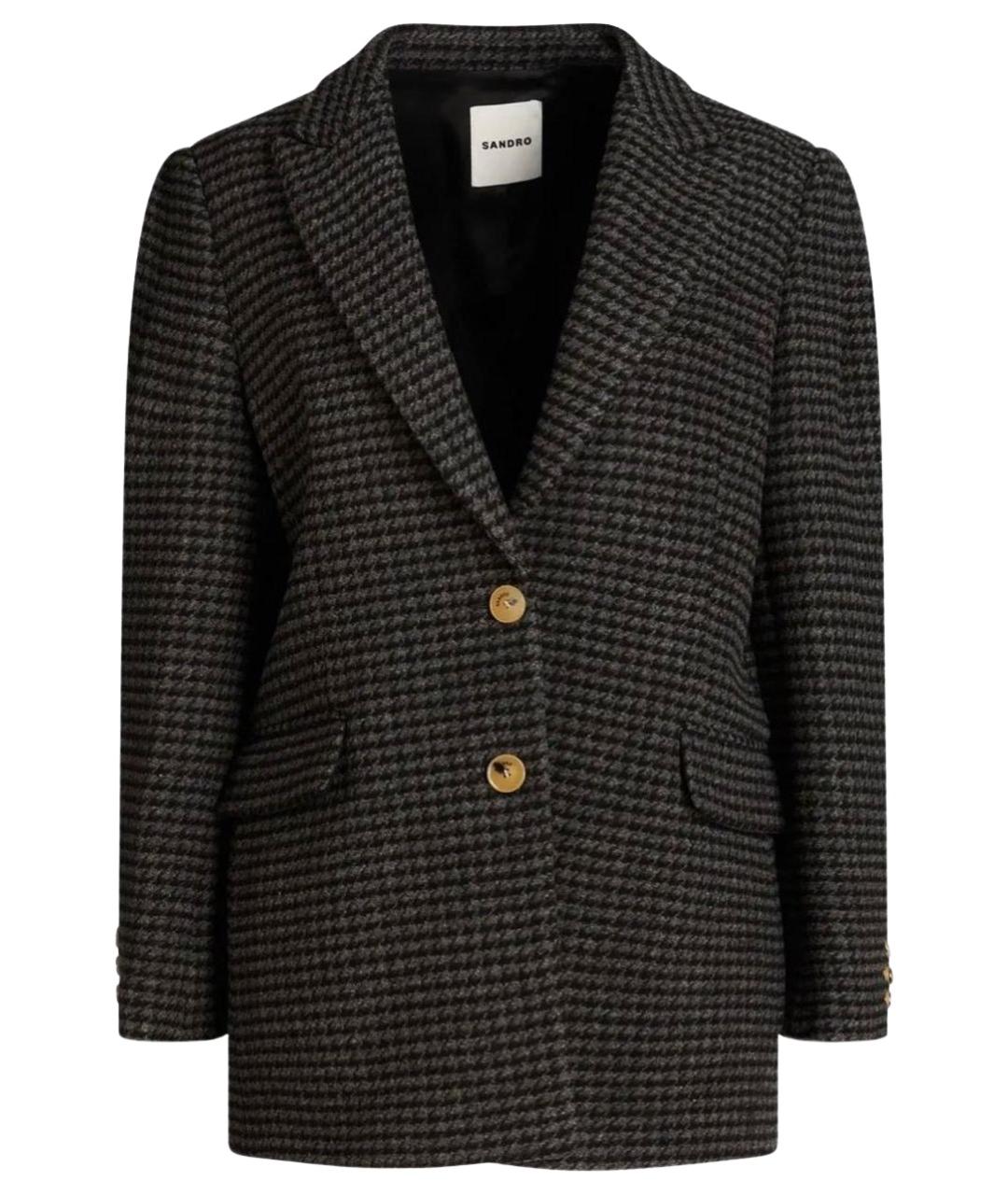 SANDRO Серый шерстяной жакет/пиджак, фото 1