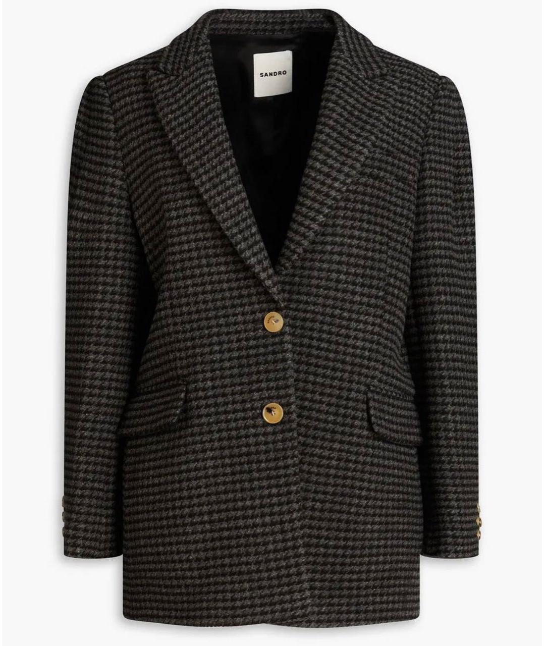SANDRO Серый шерстяной жакет/пиджак, фото 6