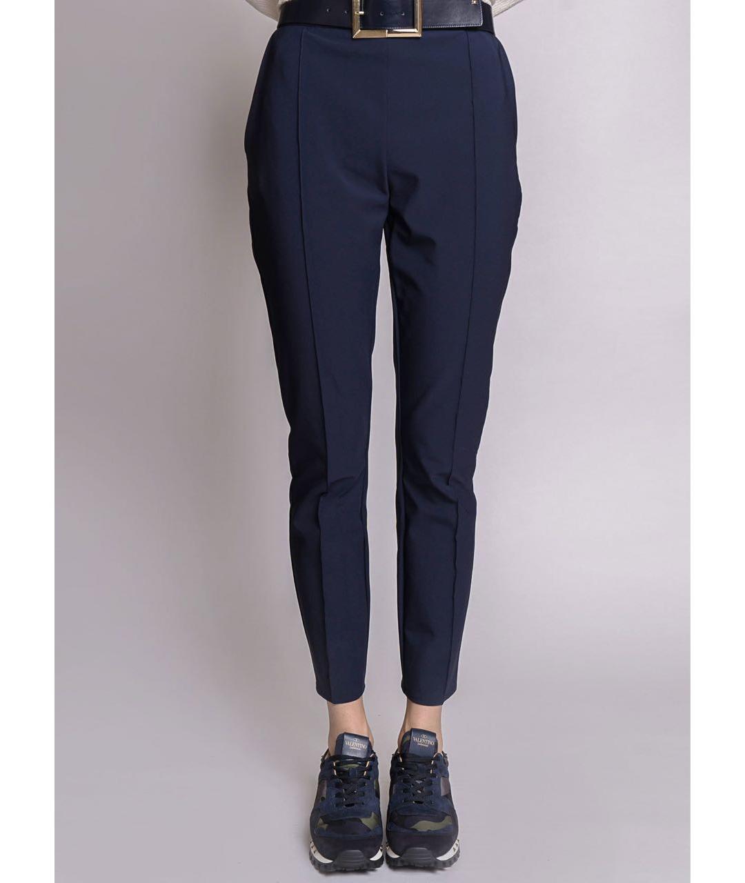 ELISABETTA FRANCHI Темно-синие полиэстеровые брюки узкие, фото 5