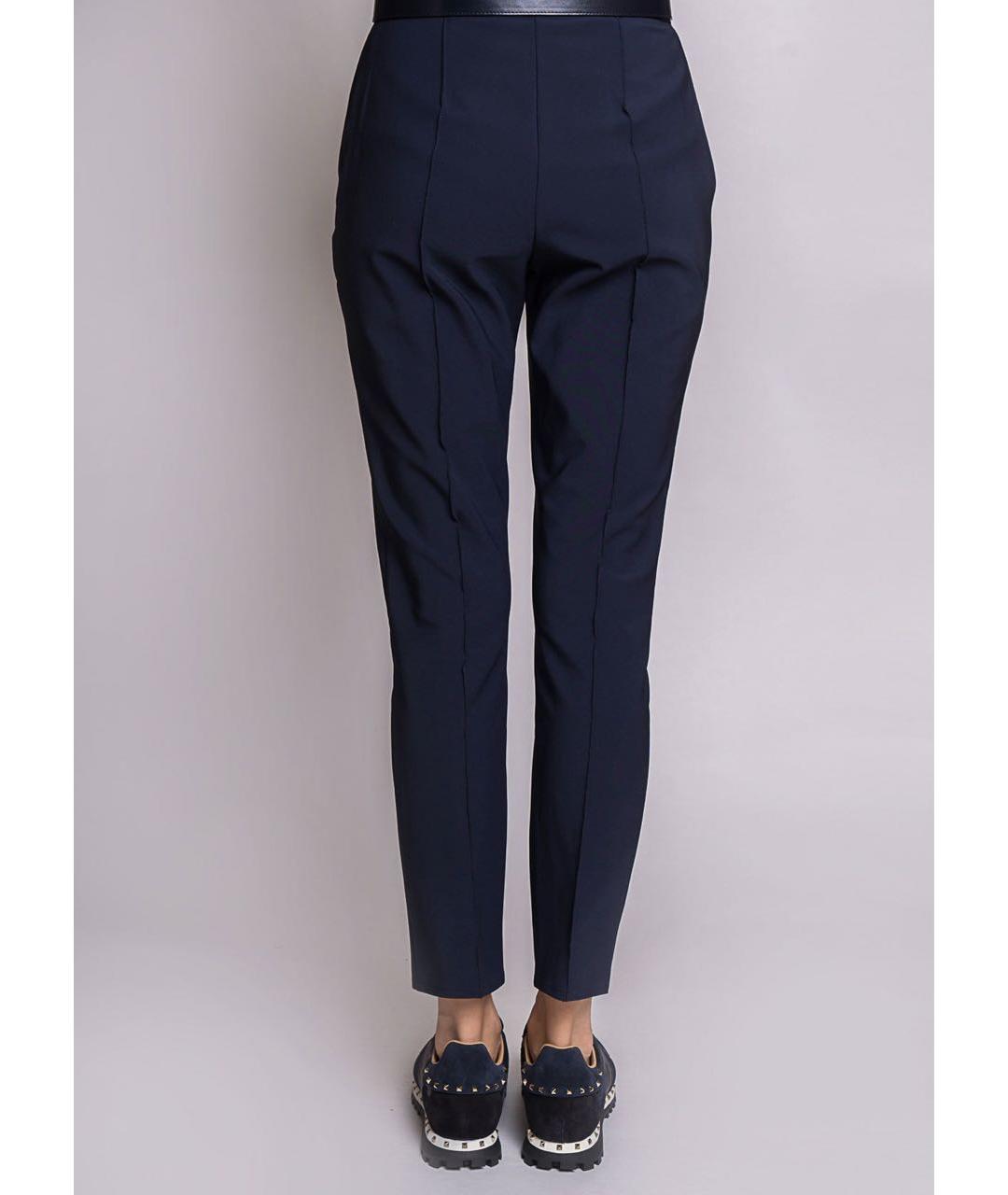 ELISABETTA FRANCHI Темно-синие полиэстеровые брюки узкие, фото 6