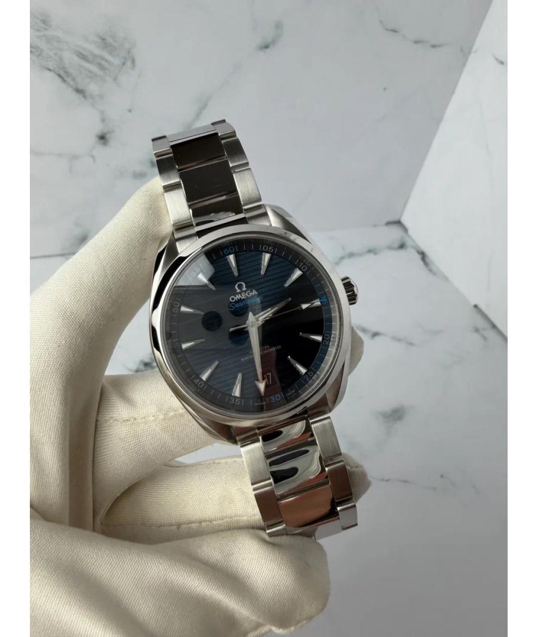 OMEGA Синие металлические часы, фото 2