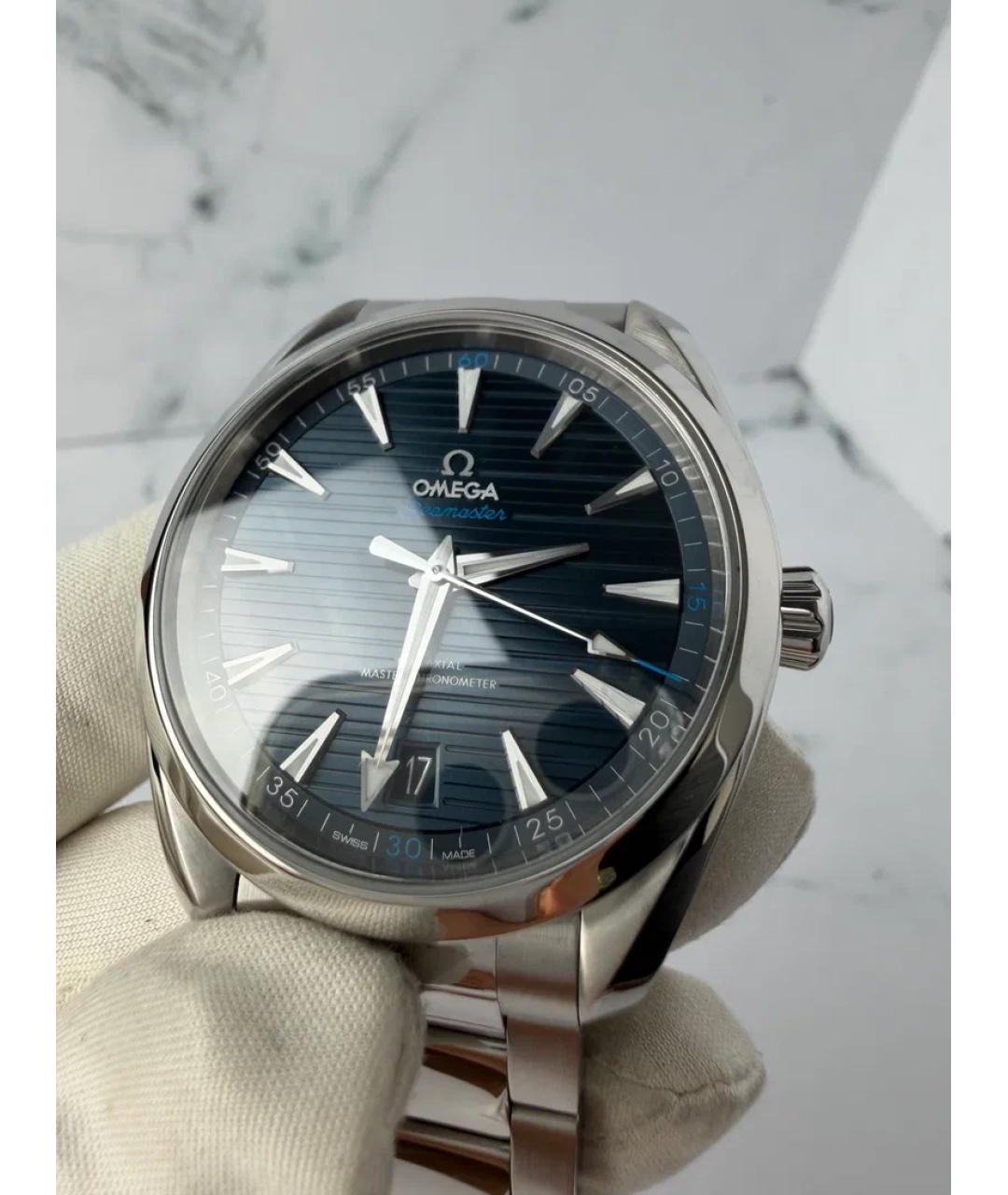 OMEGA Синие металлические часы, фото 3