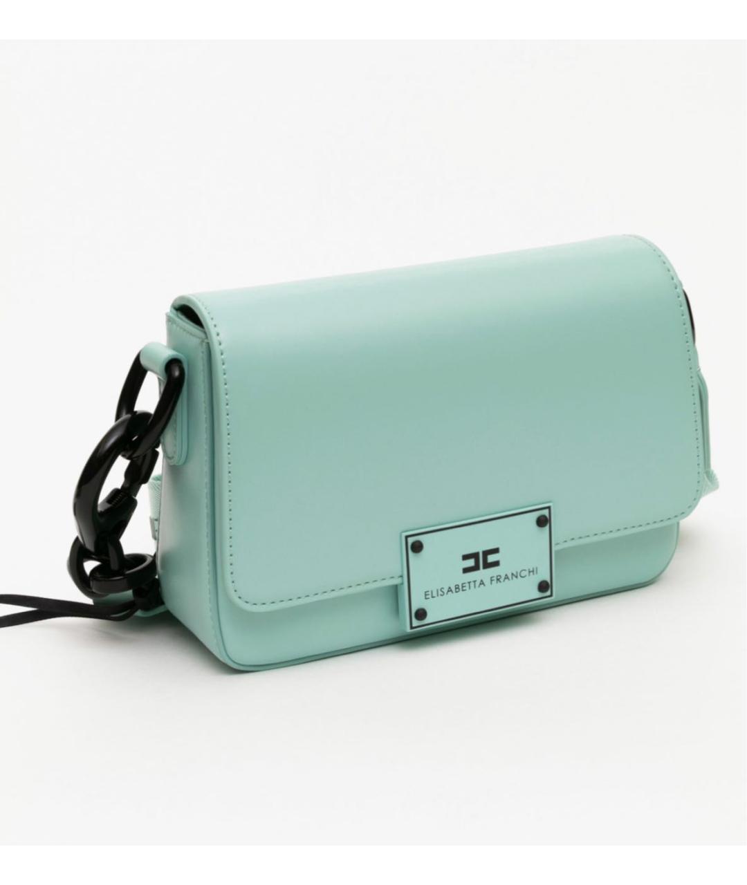 ELISABETTA FRANCHI Бирюзовая сумка через плечо из искусственной кожи, фото 2