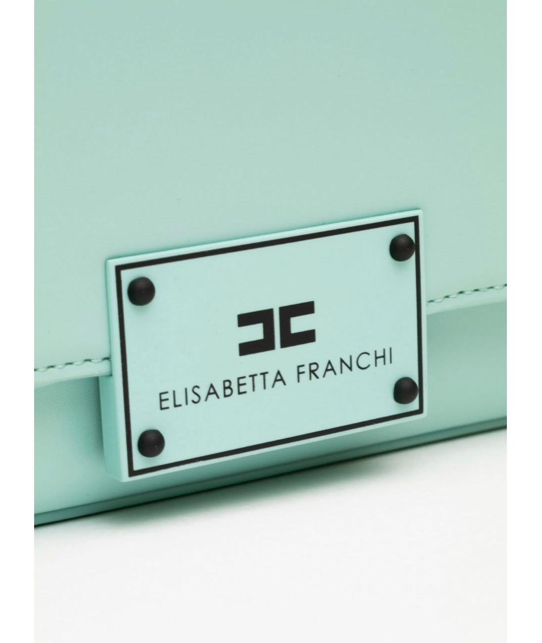 ELISABETTA FRANCHI Бирюзовая сумка через плечо из искусственной кожи, фото 4