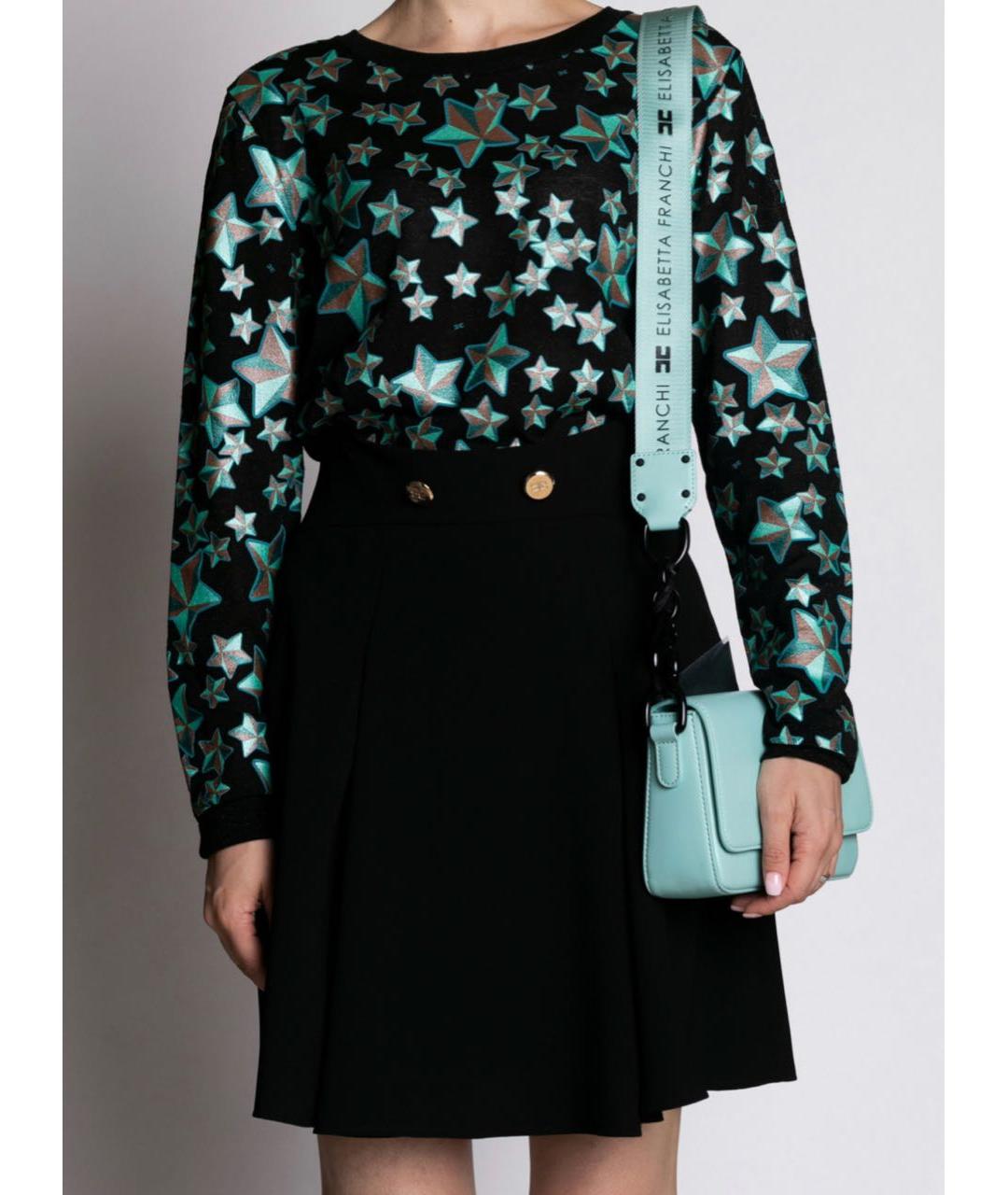 ELISABETTA FRANCHI Бирюзовая сумка через плечо из искусственной кожи, фото 5