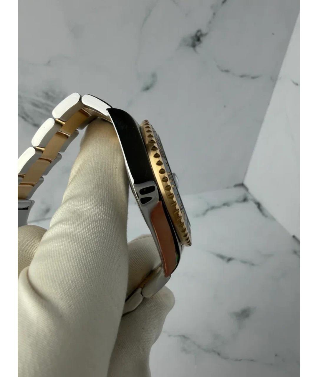 ROLEX Черные часы из желтого золота, фото 4