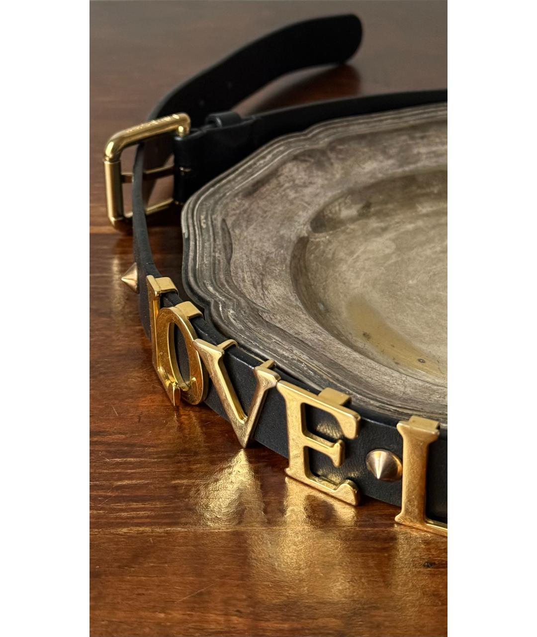 DOLCE&GABBANA Черный кожаный ремень, фото 3