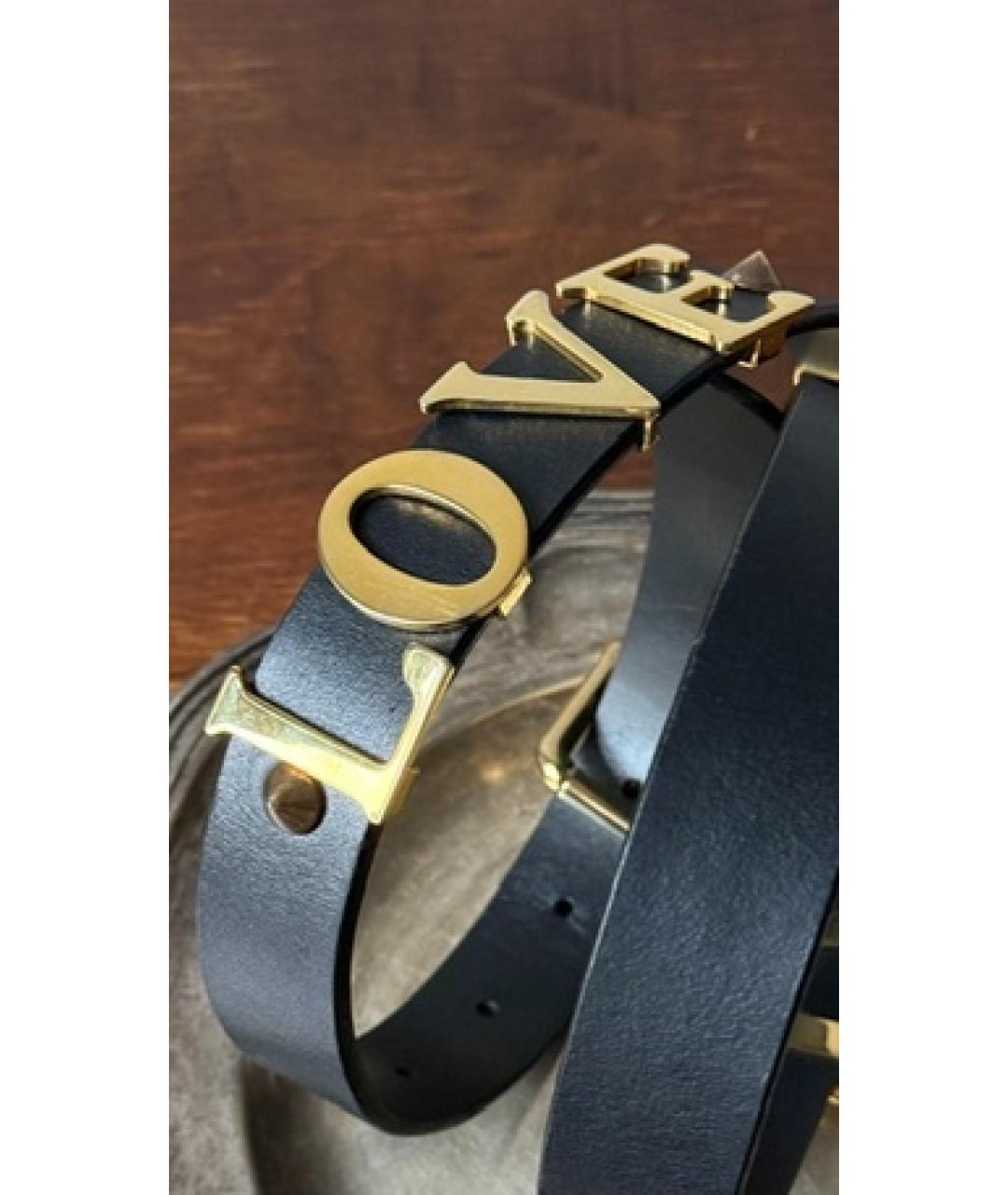 DOLCE&GABBANA Черный кожаный ремень, фото 4