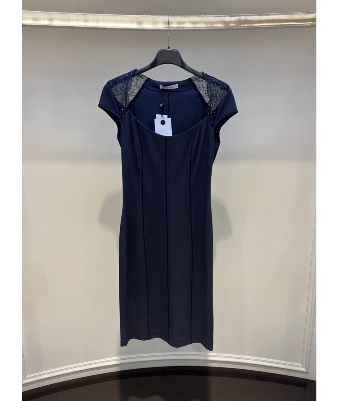 BLUMARINE Темно-синее коктейльное платье, фото 3