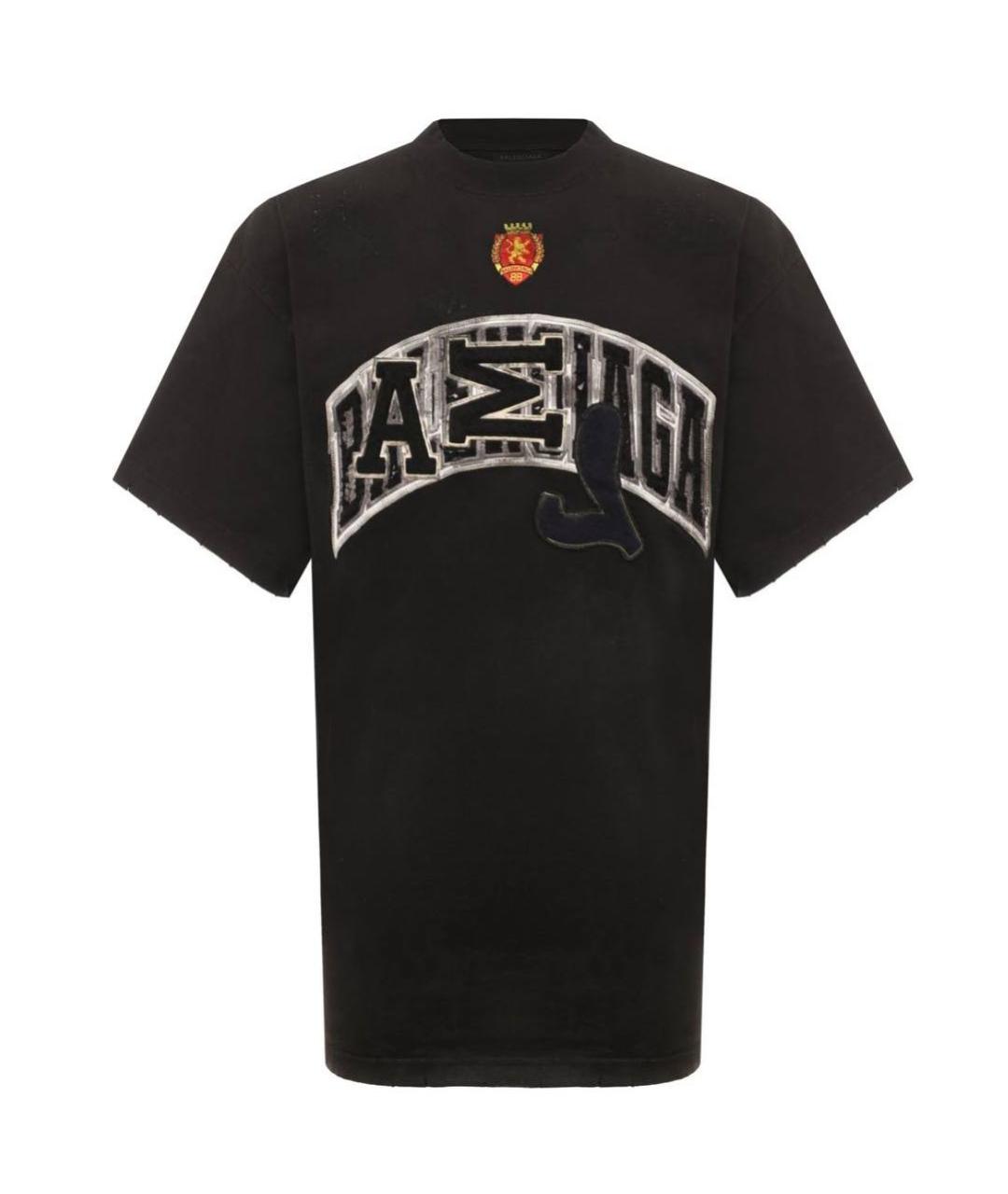 BALENCIAGA Черная хлопковая футболка, фото 1