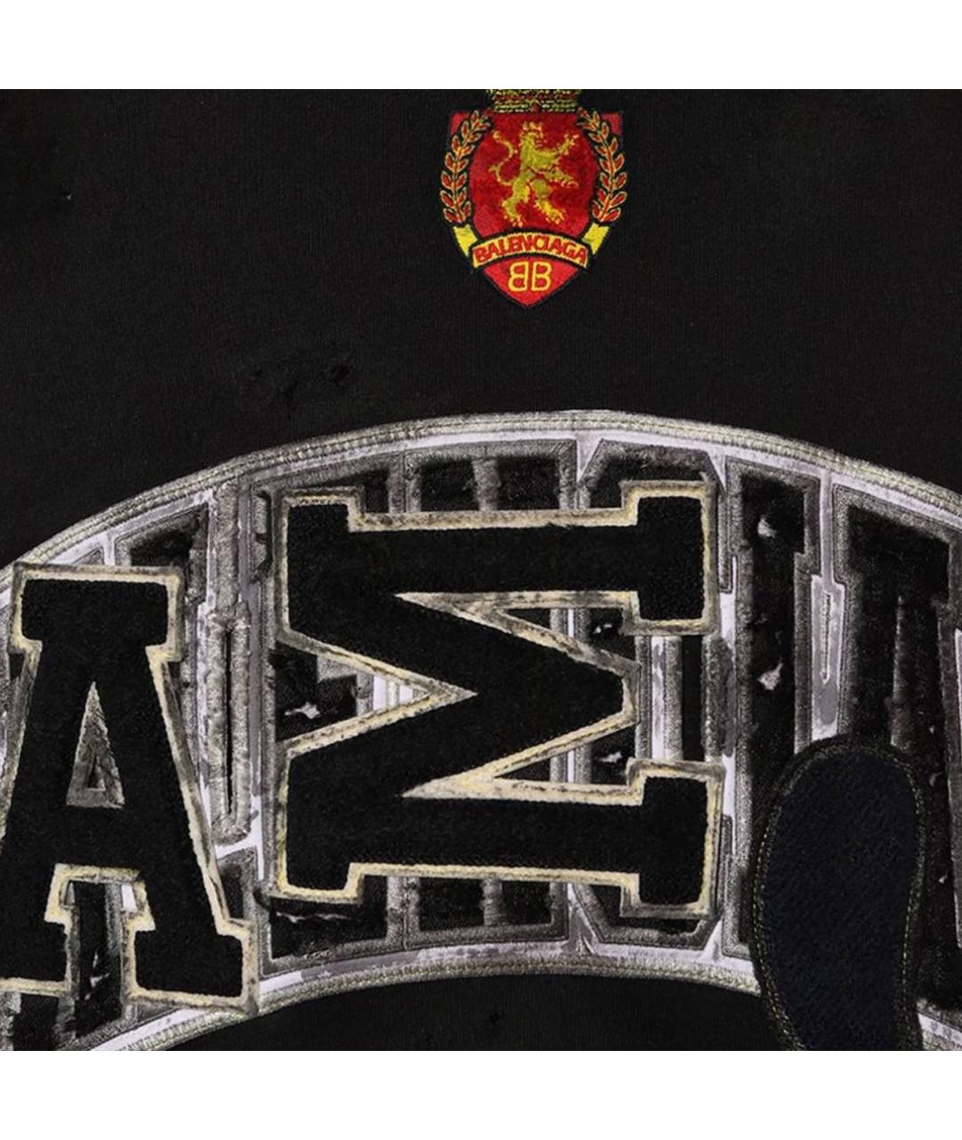 BALENCIAGA Черная хлопковая футболка, фото 3