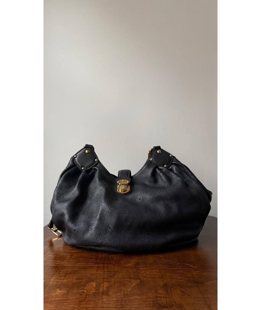 LOUIS VUITTON Черная кожаная сумка с короткими ручками, фото 7