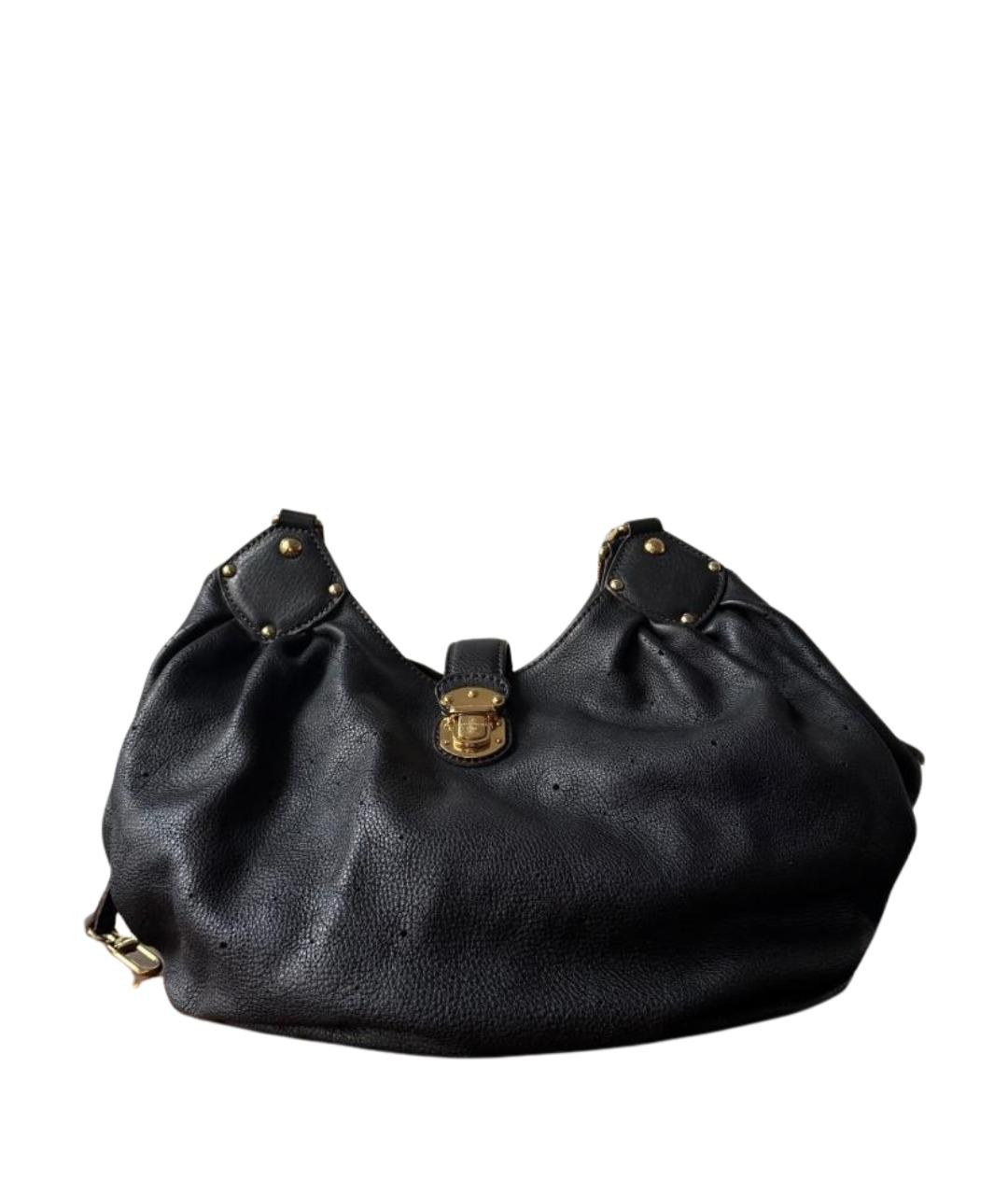 LOUIS VUITTON Черная кожаная сумка с короткими ручками, фото 1