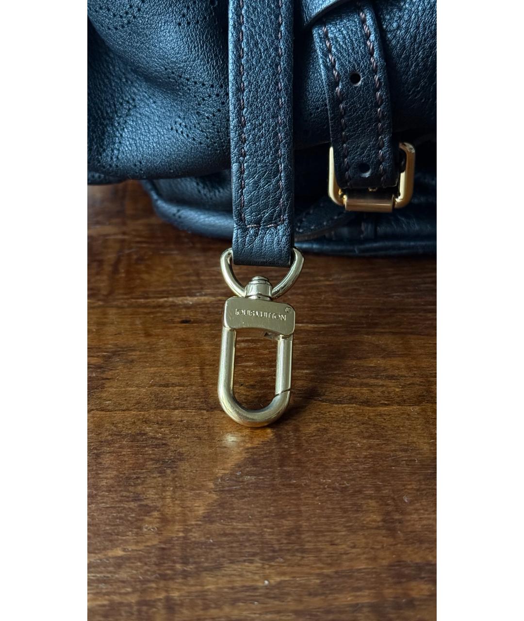 LOUIS VUITTON Черная кожаная сумка с короткими ручками, фото 6