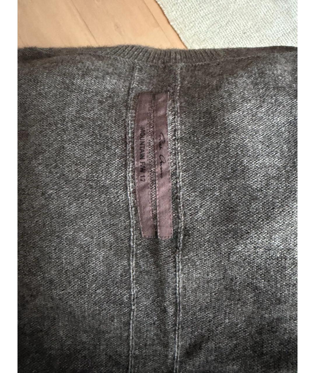 RICK OWENS Серый шерстяной джемпер / свитер, фото 3