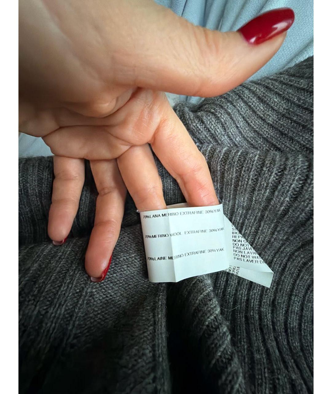 RICK OWENS Серый шерстяной джемпер / свитер, фото 7