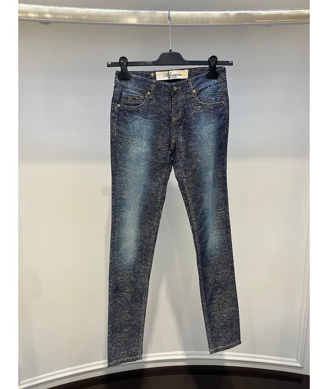 BLUMARINE Синие хлопковые джинсы слим, фото 3