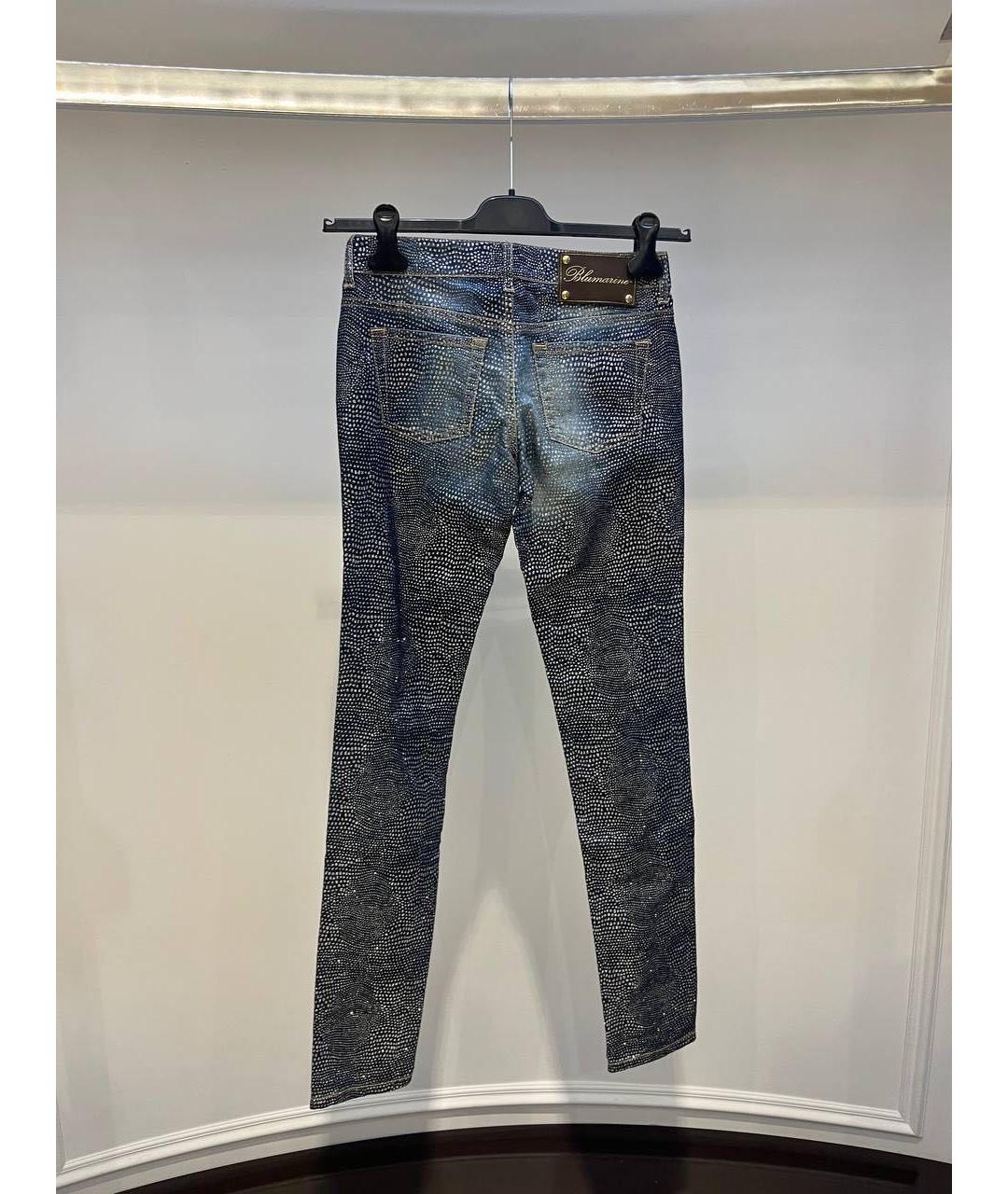 BLUMARINE Синие хлопковые джинсы слим, фото 2