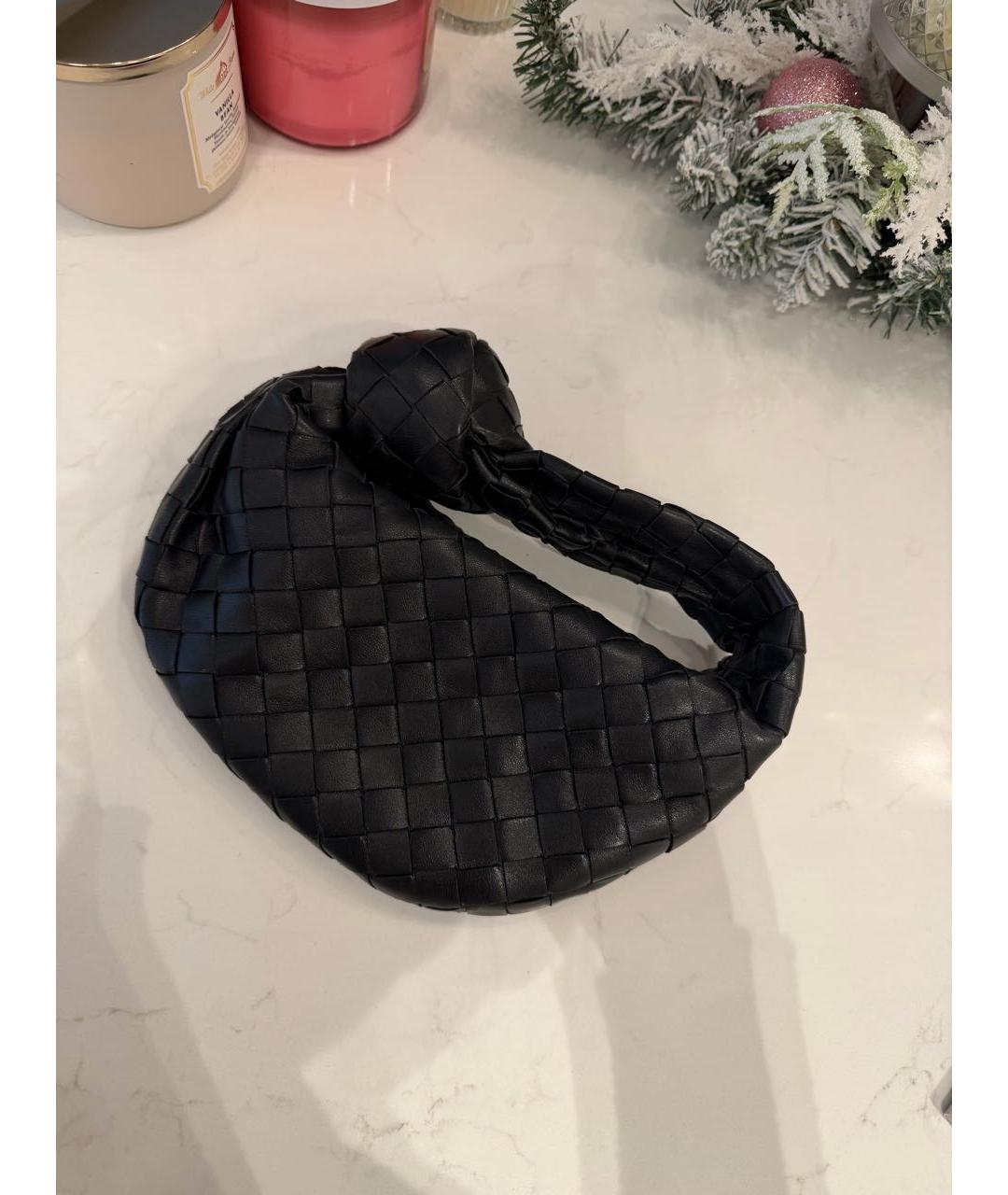 BOTTEGA VENETA Черная кожаная сумка с короткими ручками, фото 5