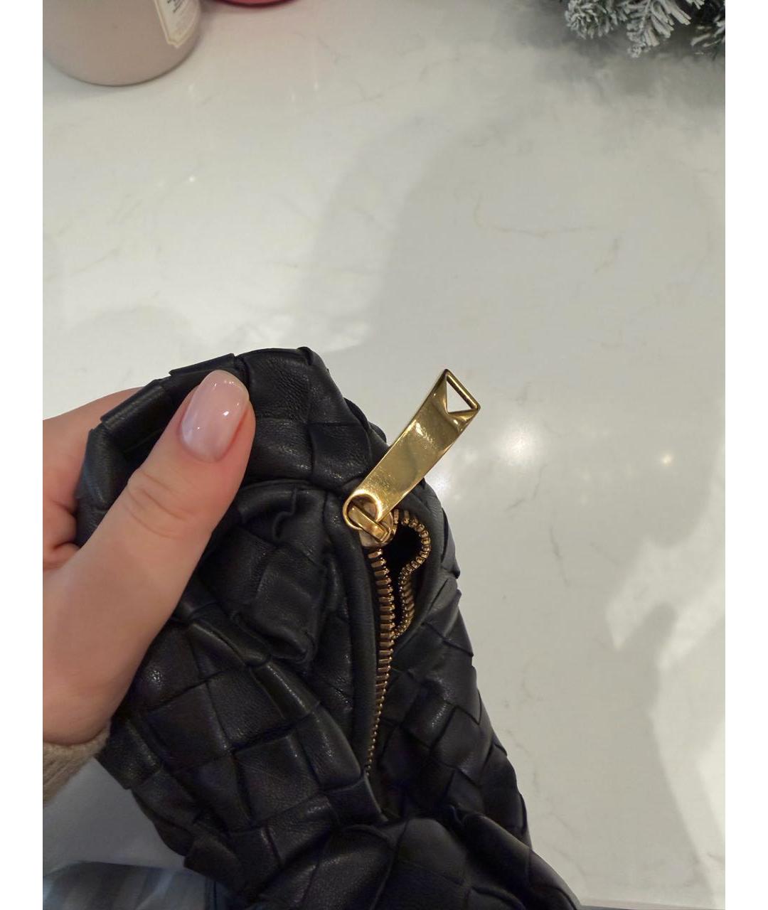 BOTTEGA VENETA Черная кожаная сумка с короткими ручками, фото 4