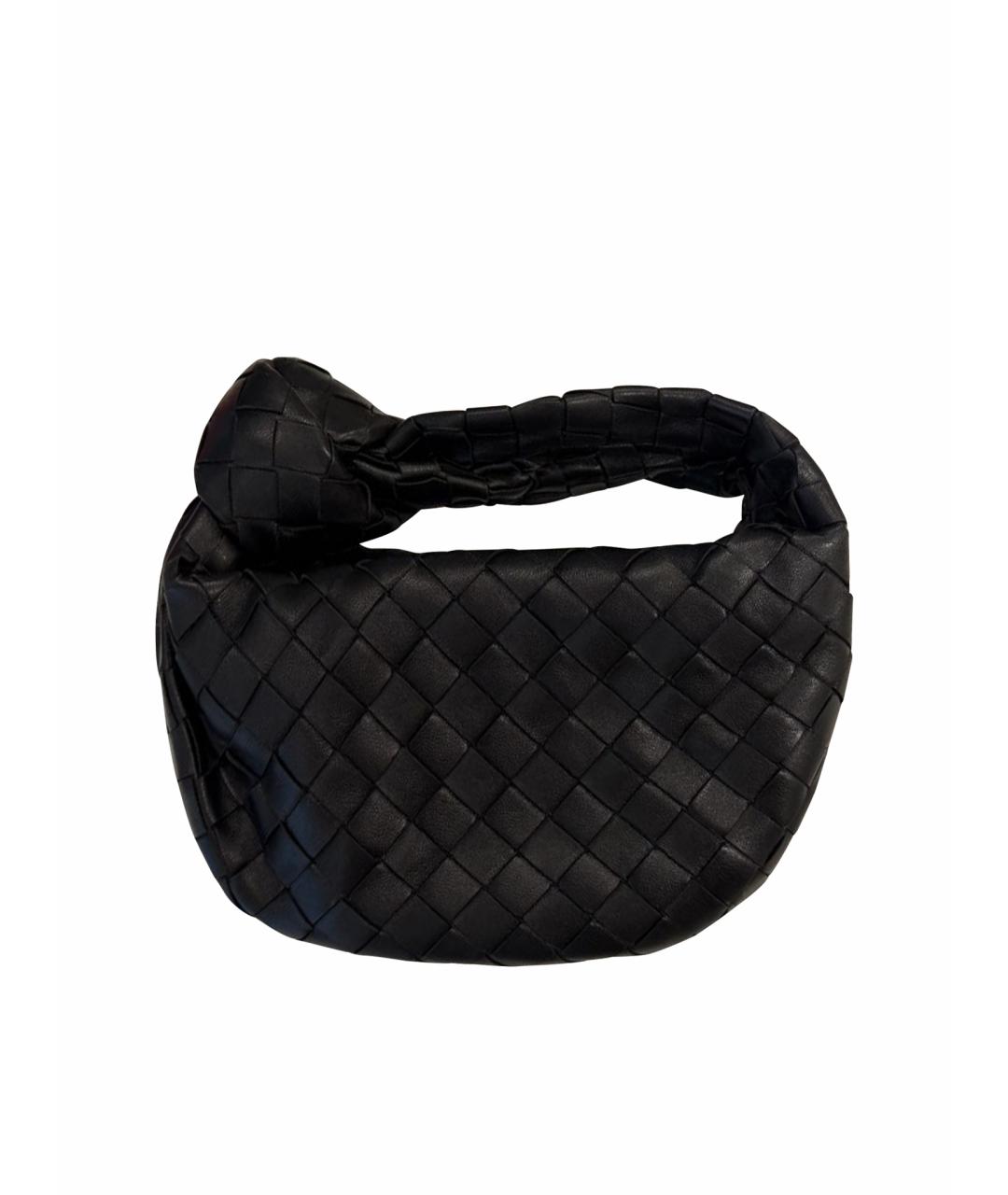 BOTTEGA VENETA Черная кожаная сумка с короткими ручками, фото 1